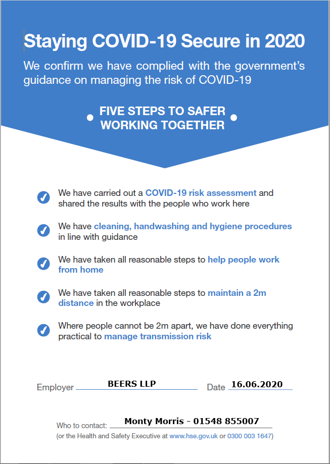 Staying COVID-19 Secure in 2020